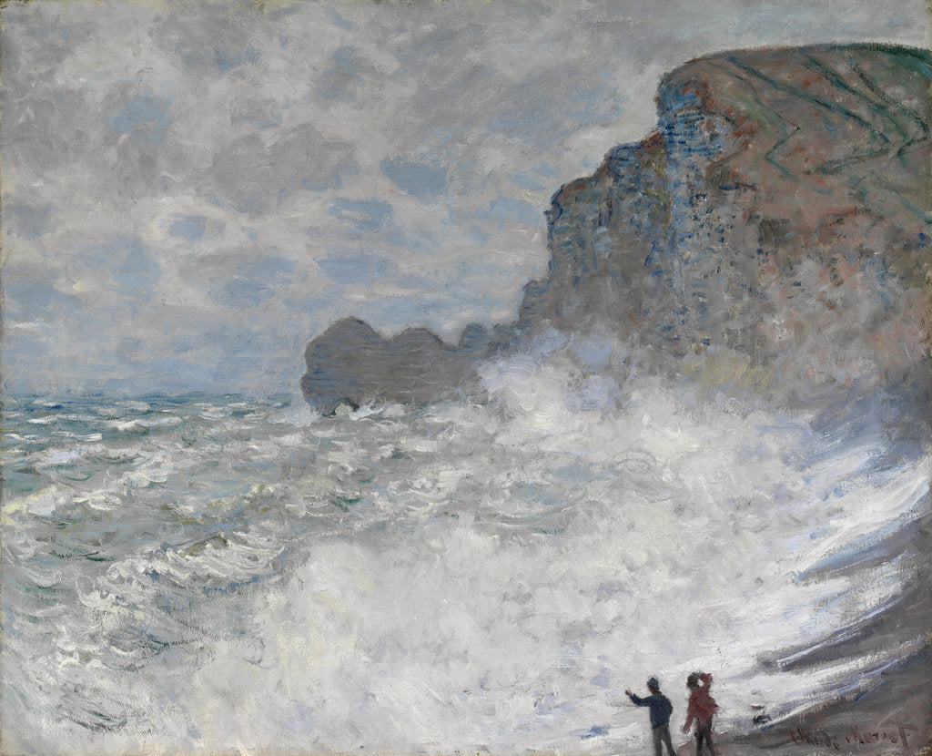 Detail of Rough weather at Étretat, 1883 by Claude Monet