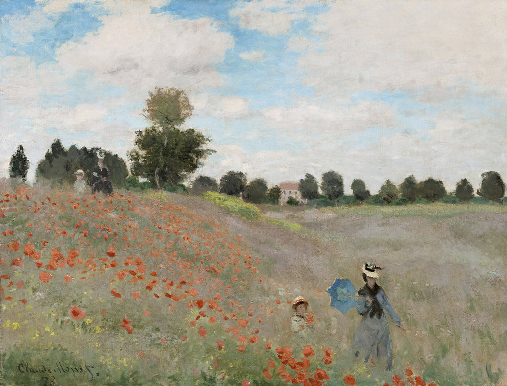 Detail of Poppy Field by Claude Monet