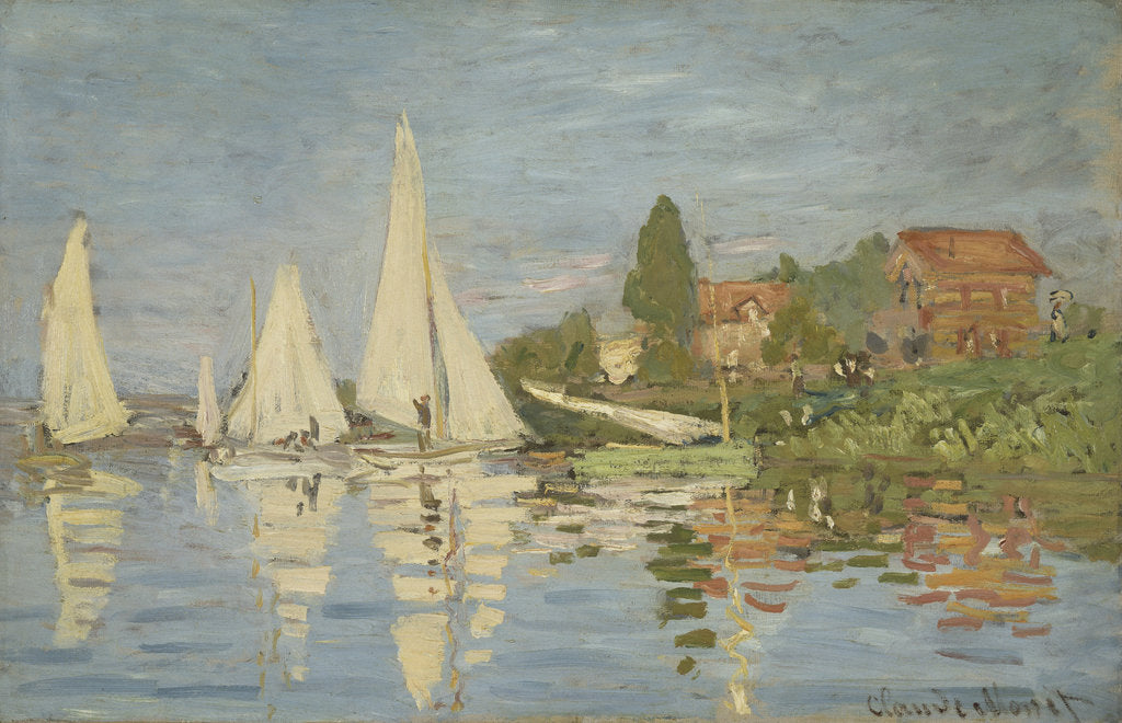 Detail of Regattas at Argenteuil, ca 1872 by Claude Monet
