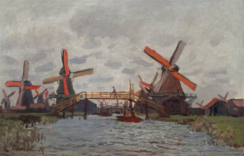 Detail of Mills at Westzijderveld near Zaandam, 1871 by Claude Monet