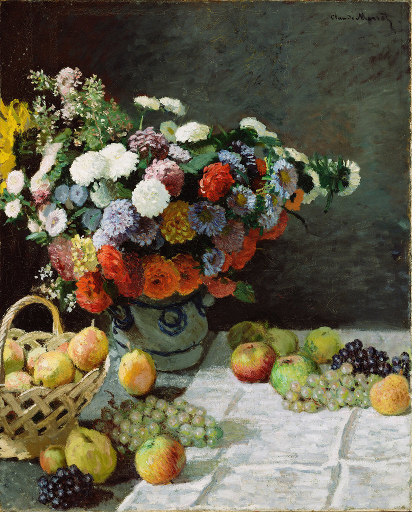 Detail of Still Life with Flowers and Fruit, 1869 by Claude Monet