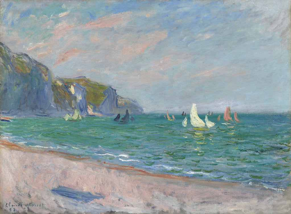 Detail of Bateaux devant les falaises de Pourville, 1882 by Claude Monet