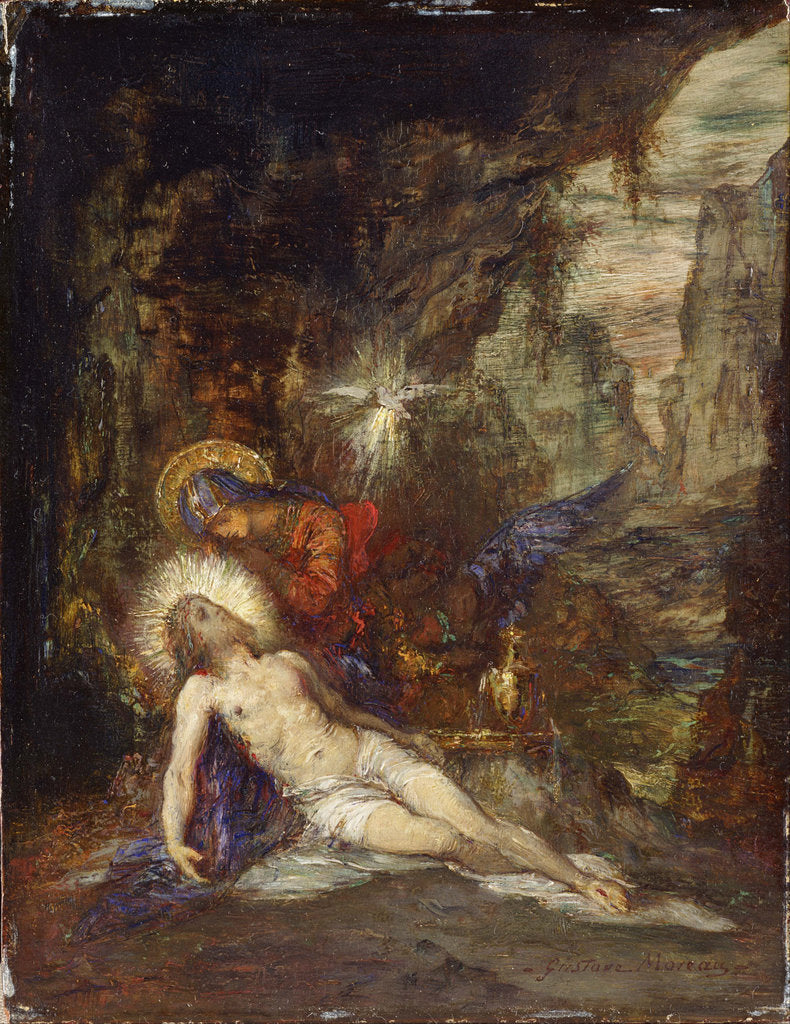 Detail of Pietà, c. 1876 by Gustave Moreau