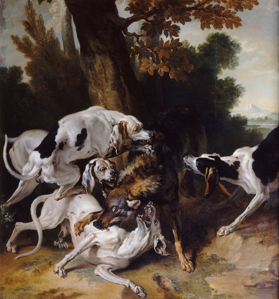 Detail of The Wolf Hunt, 1725 by Jean-Baptiste Oudry