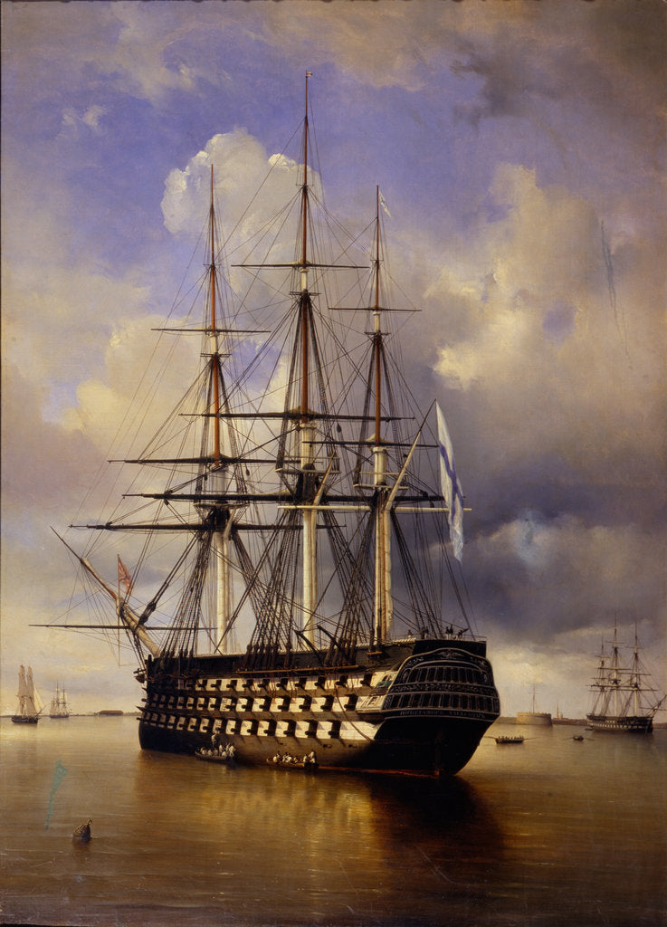 Detail of Russian battleship Imperator Aleksandr I (Emperor Alexander I), 1840 by Ferdinand Victor Perrot