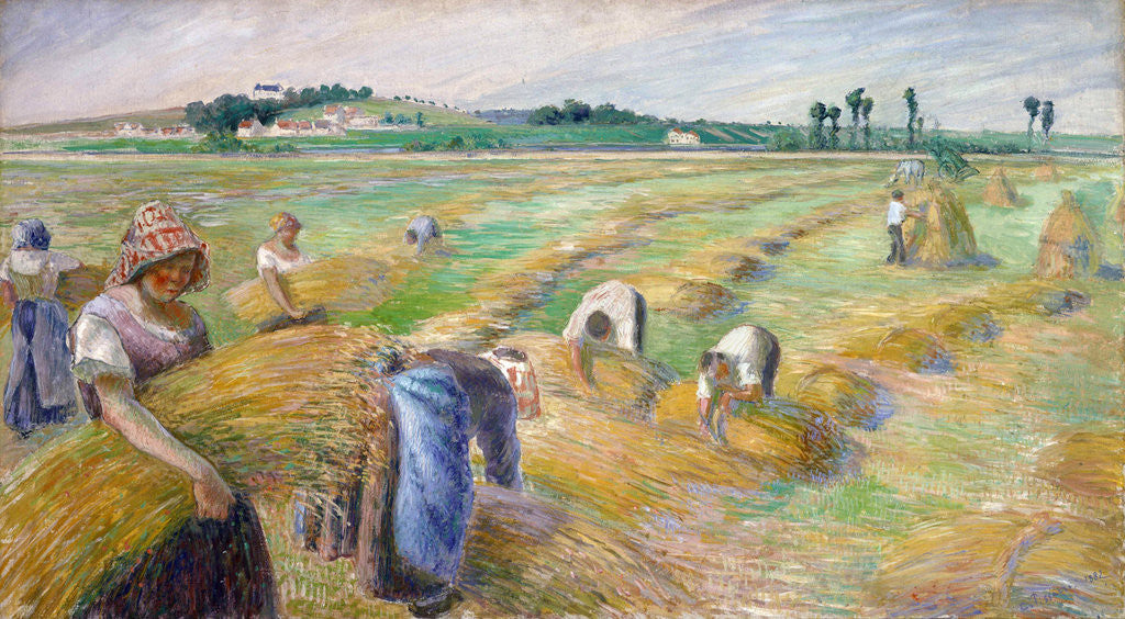 Detail of The Harvest by Camille Pissarro