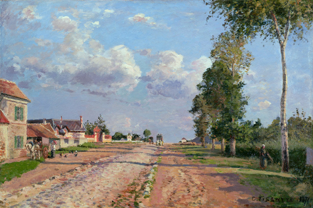 Detail of Route de Versailles, Rocquencourt by Camille Pissarro