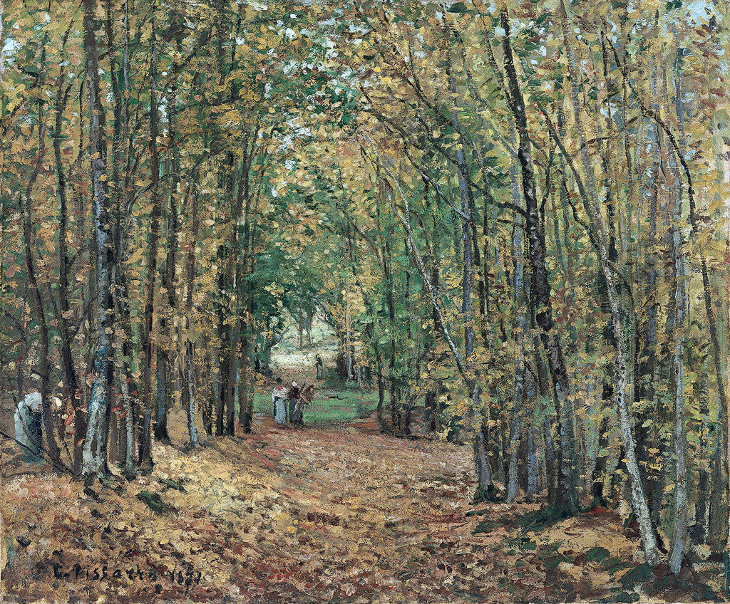 Detail of The Woods at Marly by Camille Pissarro