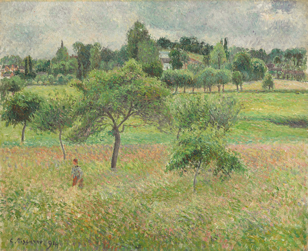 Detail of Pommiers à Éragny, 1894 by Camille Pissarro