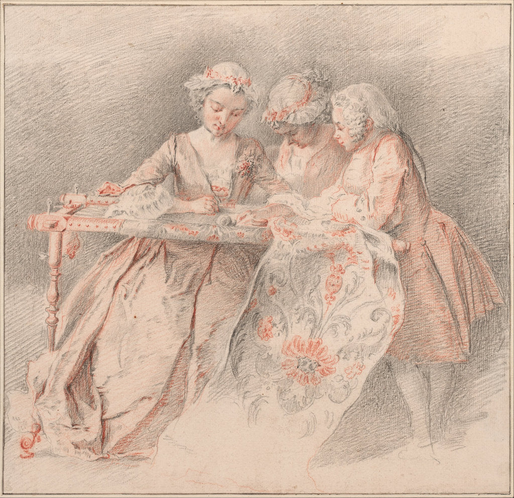 Detail of The Embroiders by Jacques-André Portail
