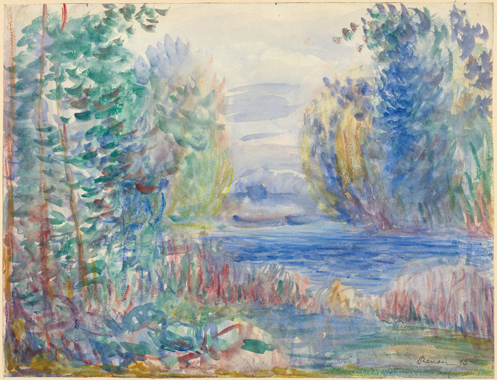 Detail of River Landscape, 1890 by Pierre Auguste Renoir