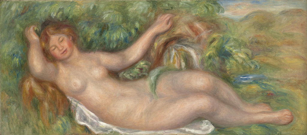 Detail of La source (Nu allongé), c. 1902 by Pierre Auguste Renoir