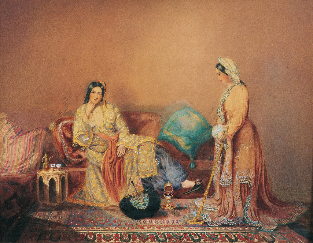 Detail of Phanariot Greek Ladies, Mid of the 19th cen by Daniel Valentine Rivière