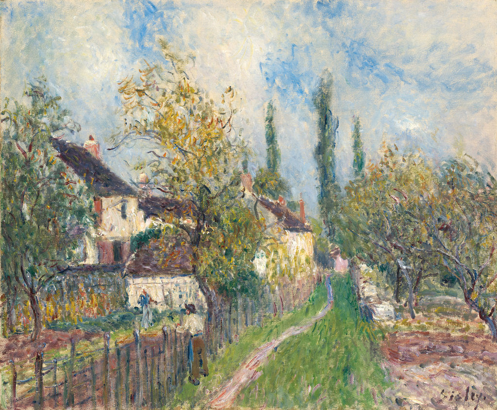 Detail of A path at Les Sablons, 1883 by Alfred Sisley