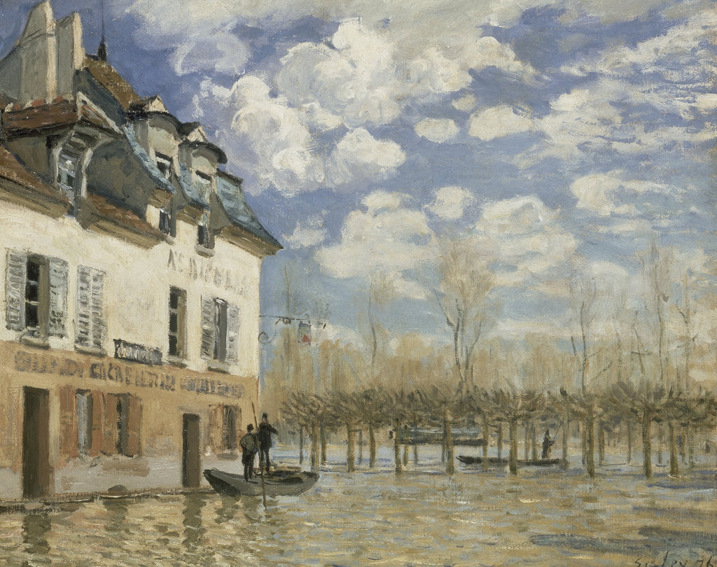 Detail of Boat in the Flood at Port Marly, c. 1876 by Alfred Sisley
