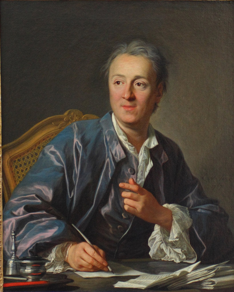 Detail of Portrait of Denis Diderot (1713?1784), 1767 by Louis Michel Van Loo