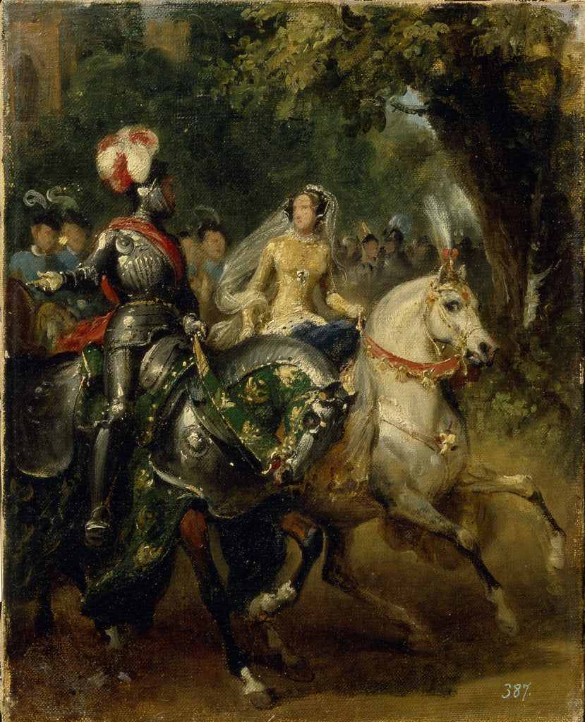 Detail of Cavalcade, ca 1842 by Horace Vernet