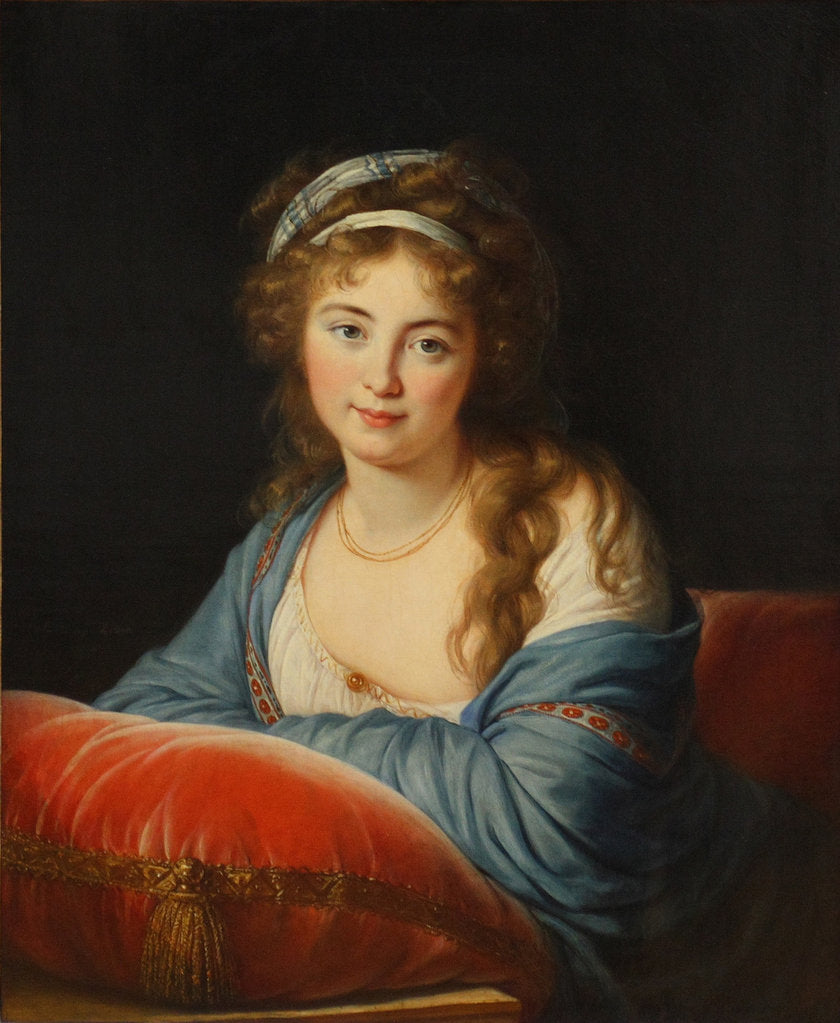 Detail of Portrait of Countess Yekaterina Skavronskaya, née von Engelhardt, 1796 by Marie Louise Elisabeth Vigée-Lebrun