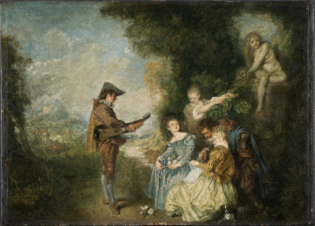 Detail of The Love Lesson, 1716-1717 by Jean Antoine Watteau