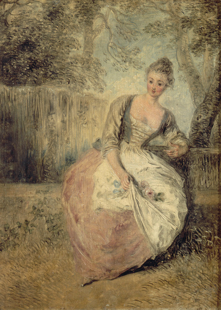 Detail of L?Amante inquiète, 1716-1720 by Jean Antoine Watteau