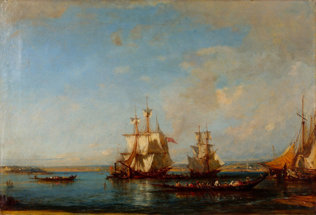 Caiques and Sailboats at the Bosphorus, Second Half of the 19th cen by Felix-Francois George Ziem