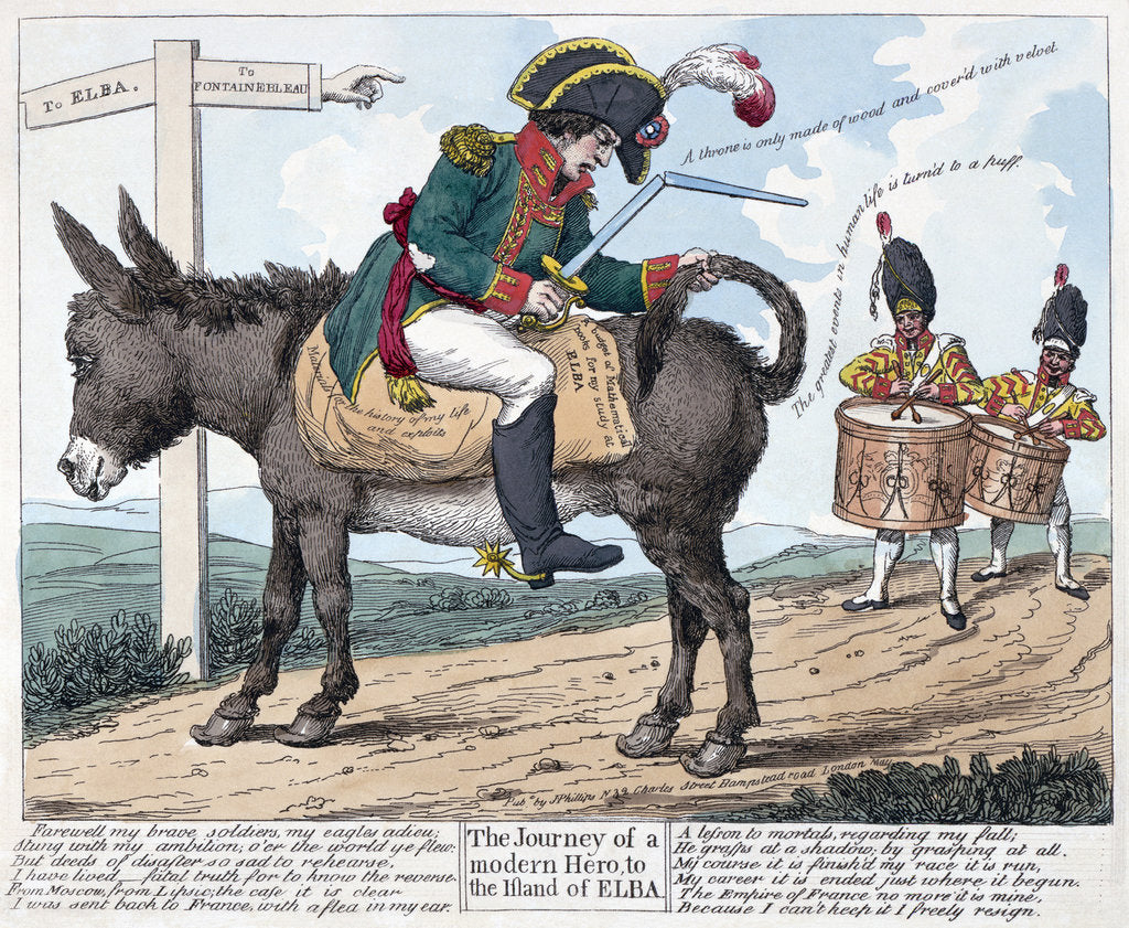 Detail of The journey of a modern hero, to the island of Elba, 1814 by Anonymous