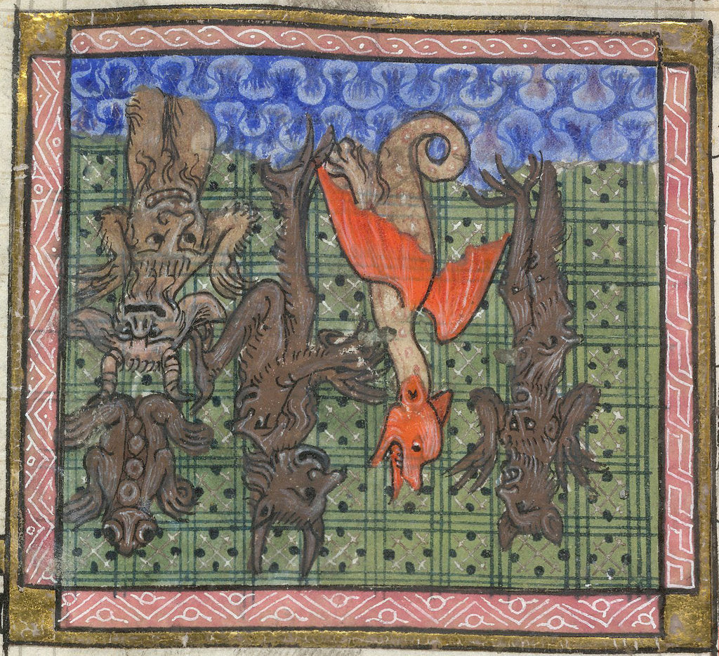 Detail of Apocalypse, Detail: Demons falling from heaven, ca 1370-1375 by Anonymous