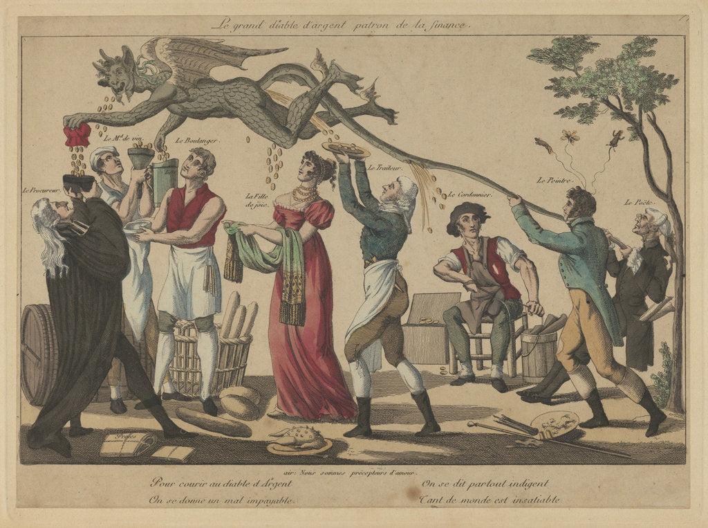 Detail of Le grand Diable dargent, patron de la finance, Early 19th cen by Anonymous