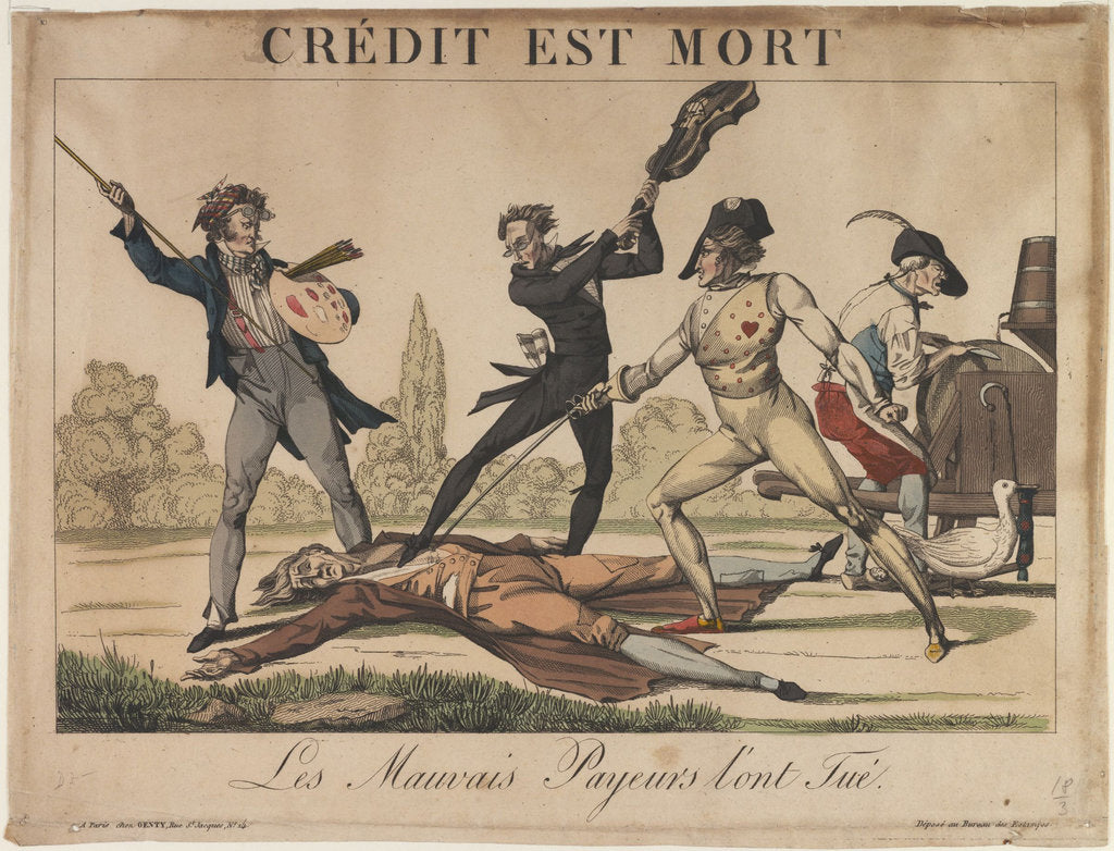Detail of Crédit est Mort (Credit is dead), Early 19th cen by Anonymous