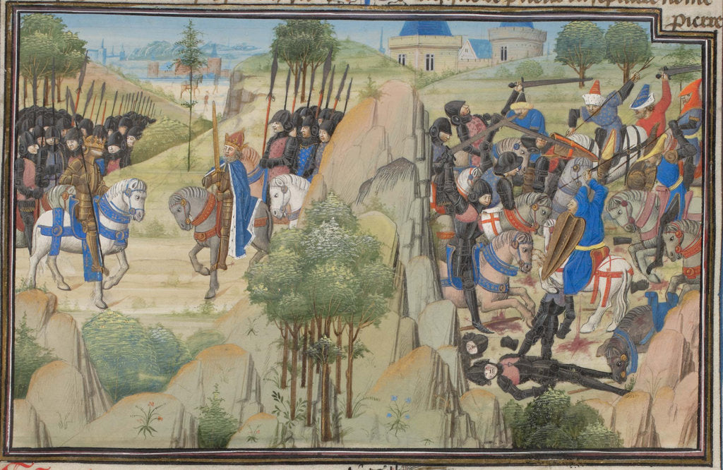 Detail of Meeting of Conrad III of Germany and Louis VII of France. Miniature from the Historia by William of Tyre, 1460s by Anonymous