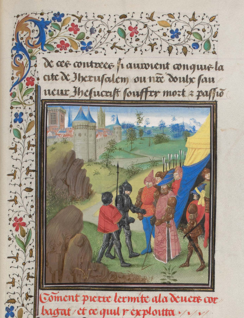 Detail of The Embassy of Peter the Hermit and Herluin to Kerbogha. Miniature from the Historia by William of Tyre, 1460s by Anonymous