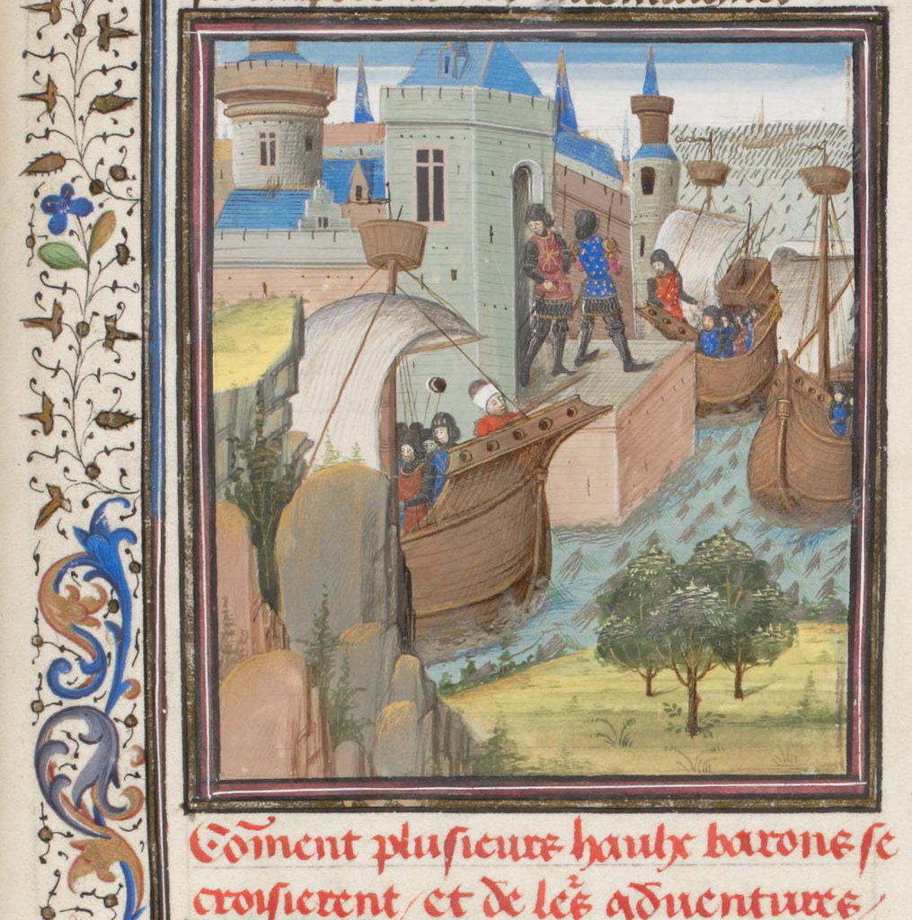 Detail of Start to the Fourth Crusade. Miniature from the Historia by William of Tyre, 1460s by Anonymous