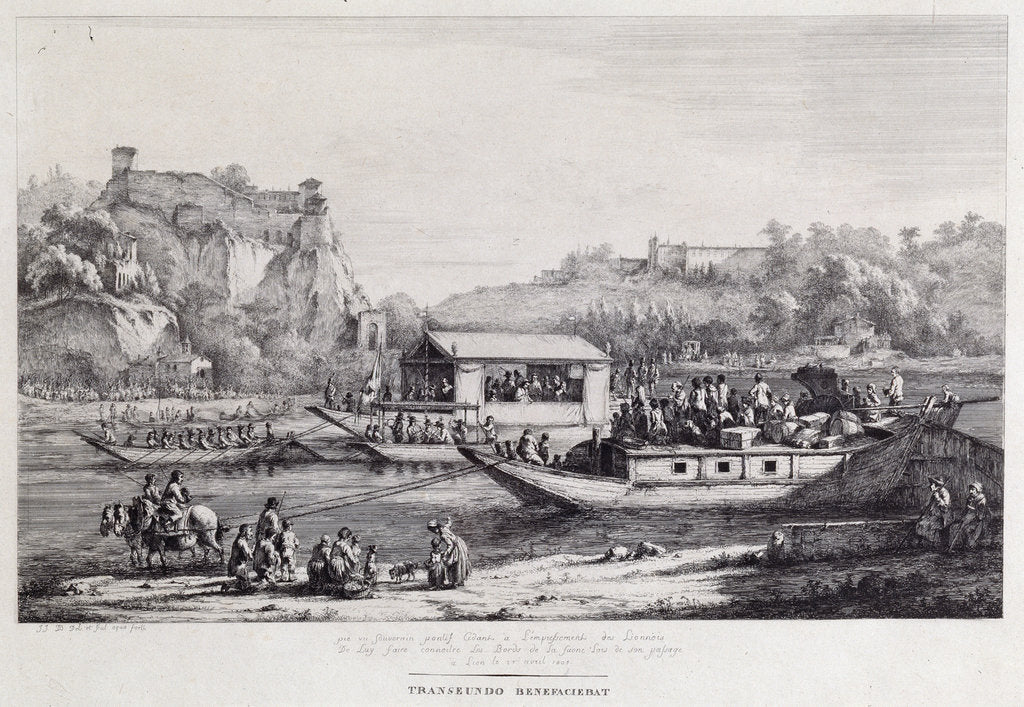 Detail of Boat Trip on the Seine, 1803 by Jean-Jacques de Boissieu