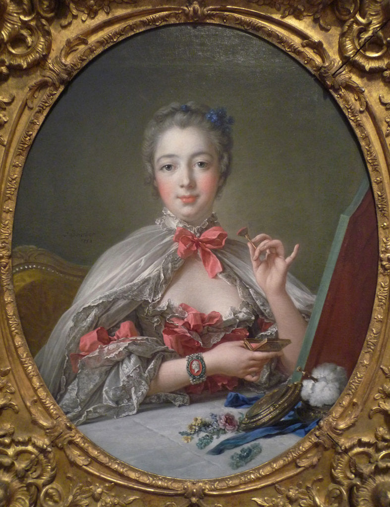 Detail of Portrait of the Marquise de Pompadour, 1750 by François Boucher