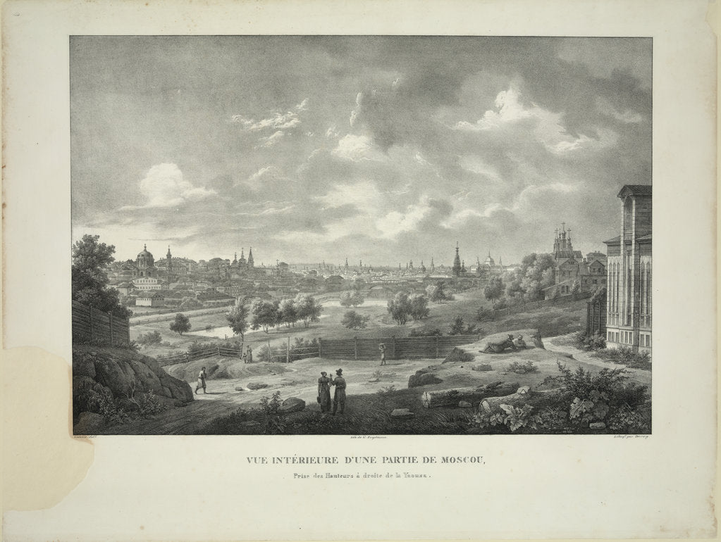 Detail of Over the Yauza River in Moscow, c. 1830 by Auguste Jean Baptiste Antoine Cadolle