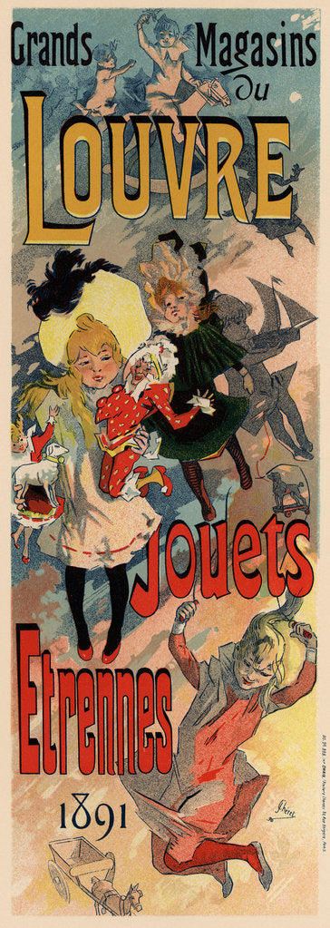 Detail of Magasins du Louvre (Poster), 1890 by Jules Chéret