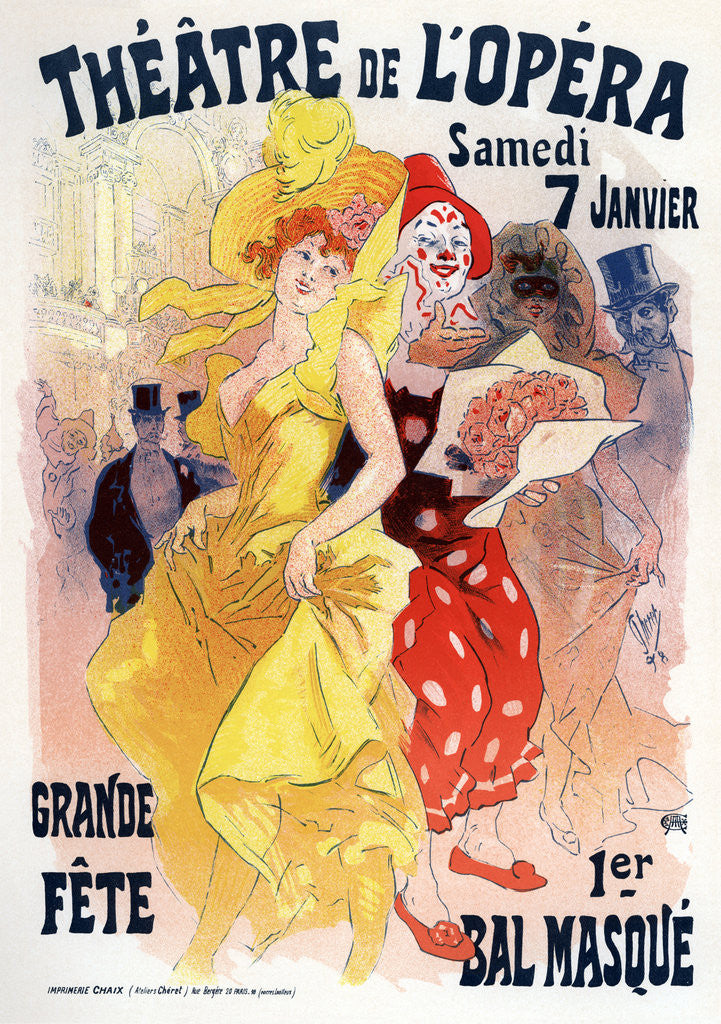 Detail of ThÃ©atre de l'opÃ©ra. Bal masquÃ© (Poster) by Jules Cheret