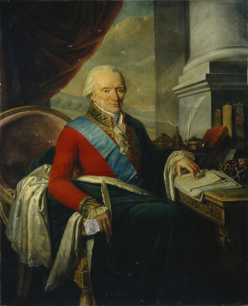 Detail of Portrait of Prince Mikhail Mikhailovich Shcherbatov, Late 18th cent by Nicolas de Courteille