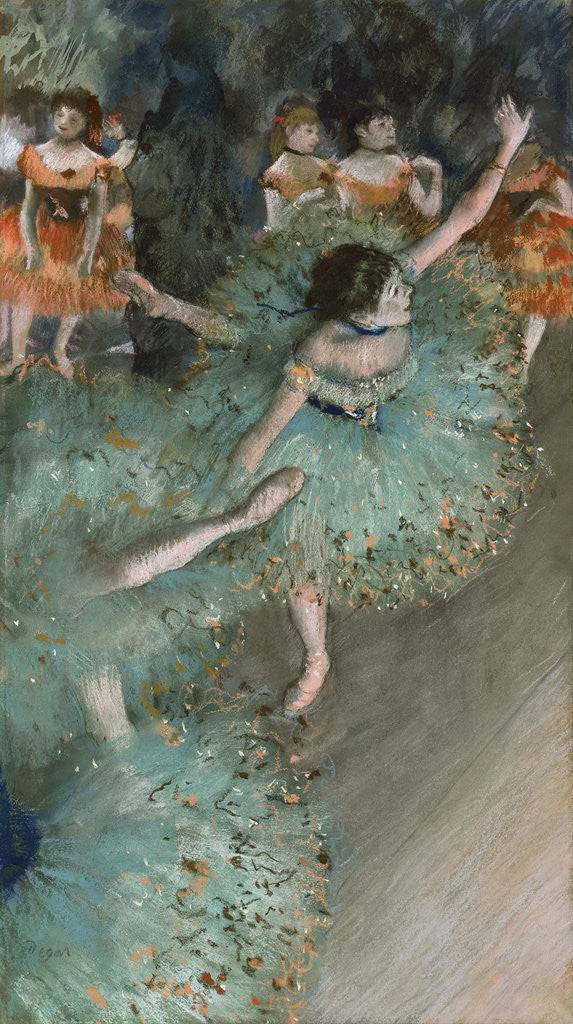 Detail of Swaying Dancer (Dancer in Green) by Edgar Degas