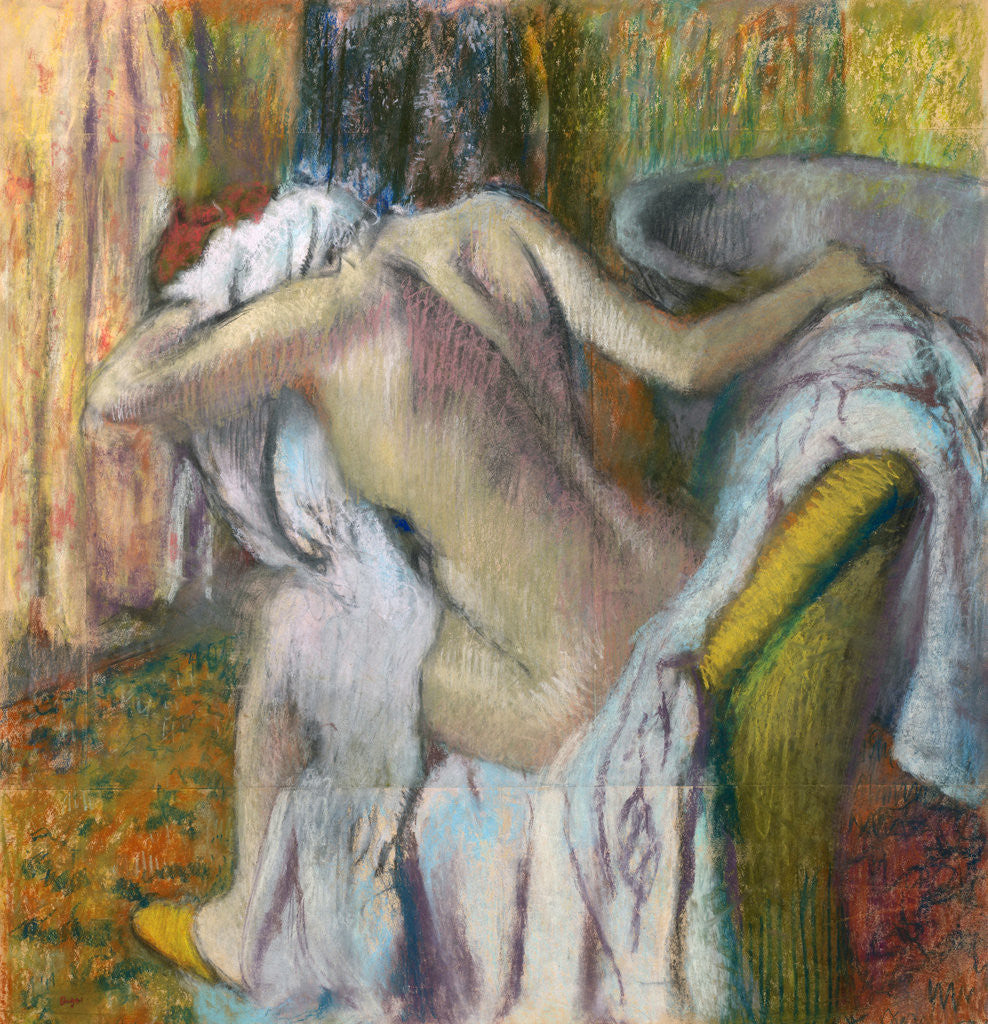Detail of After the Bath by Edgar Degas