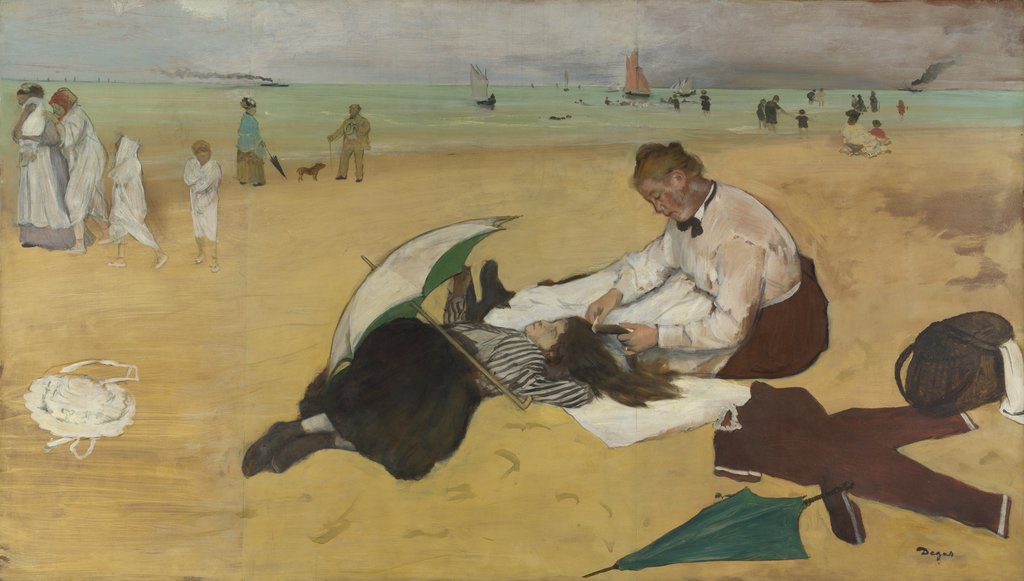 Detail of Beach Scene, c. 1869 by Edgar Degas
