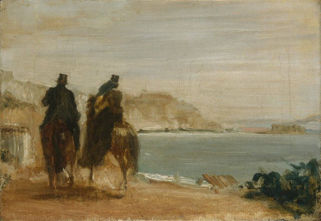 Detail of Promenade beside the Sea, ca 1860 by Edgar Degas