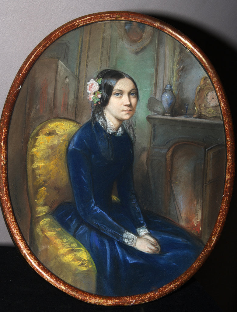 Detail of Portrait of Idalia Poletika, 1848 by Emile François Dessain