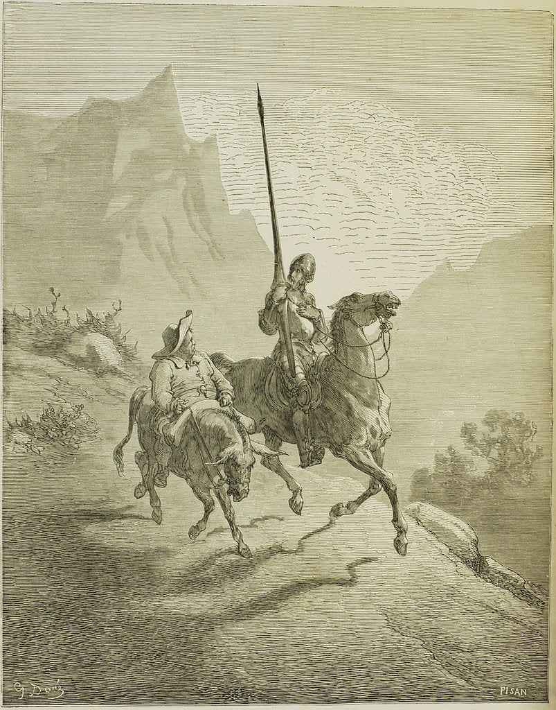 Detail of Illustration to the book Don Quixote de la Mancha by M. de Cervantes, 1863 by Gustave Doré