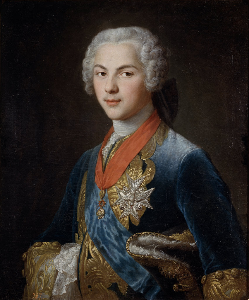 Detail of Louis, Dauphin of France (1729?1765), son of King Louis XV, c. 1745 by François-Hubert Drouais