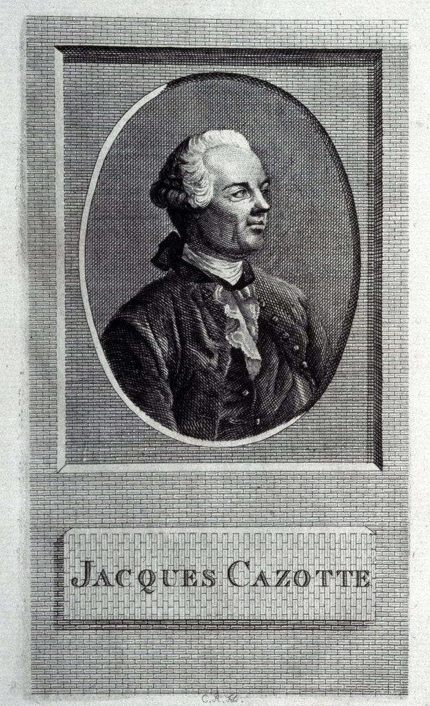 Detail of Portrait of the author Jacques Cazotte by French master