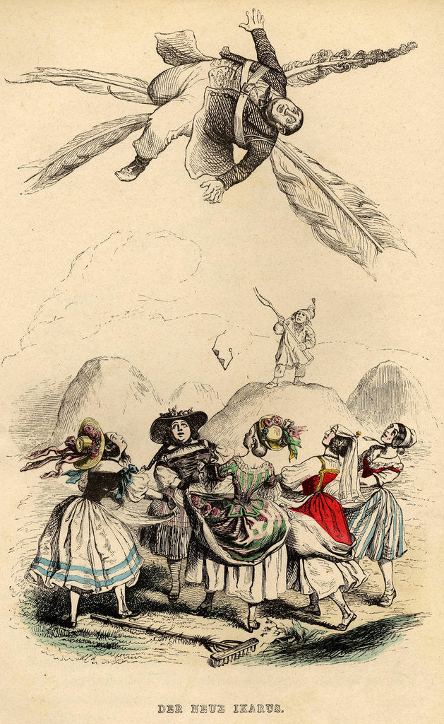 Detail of The new Icarus, 1840s by Jean-Jacques Grandville