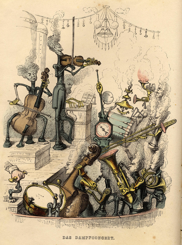 Detail of Steam Concert, 1844 by Jean-Jacques Grandville