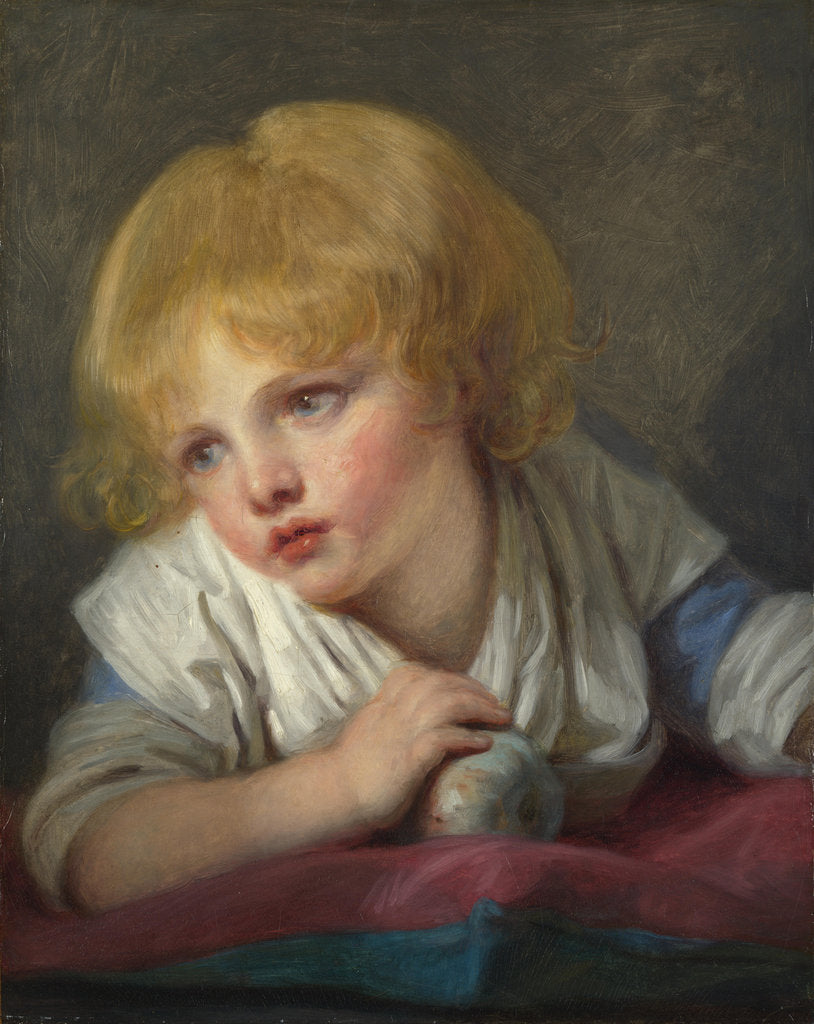 Detail of A Child with an Apple, Second Half of the 18th cen by Jean-Baptiste Greuze