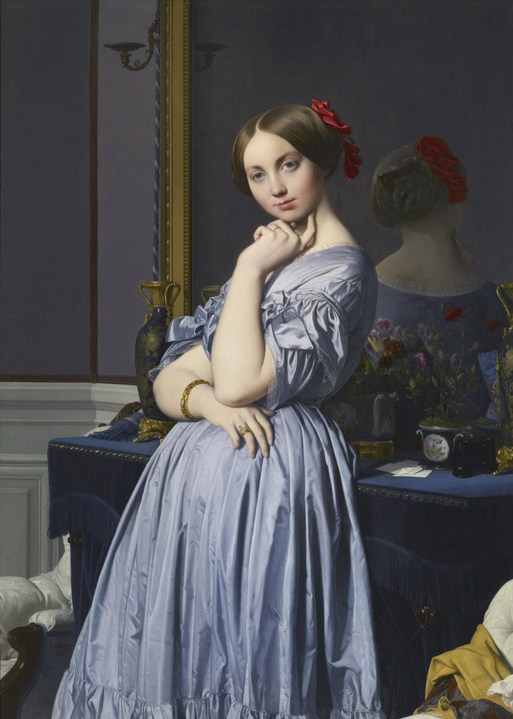 Detail of Louise de Broglie, comtesse dHaussonville, 1845 by Jean Auguste Dominique Ingres